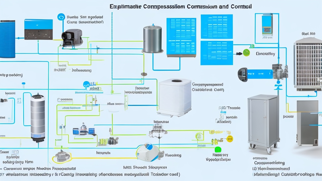 Hibrid hűtési rendszer sematikus ábrája evaporatív és kompresszoros hűtéssel intelligens vezérléssel