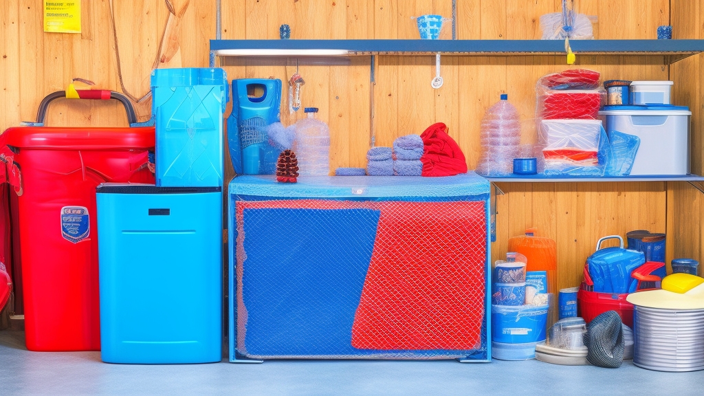 Léghűtő téli tárolásra előkészítve rendezett garázsban védőtakaróval lefedve