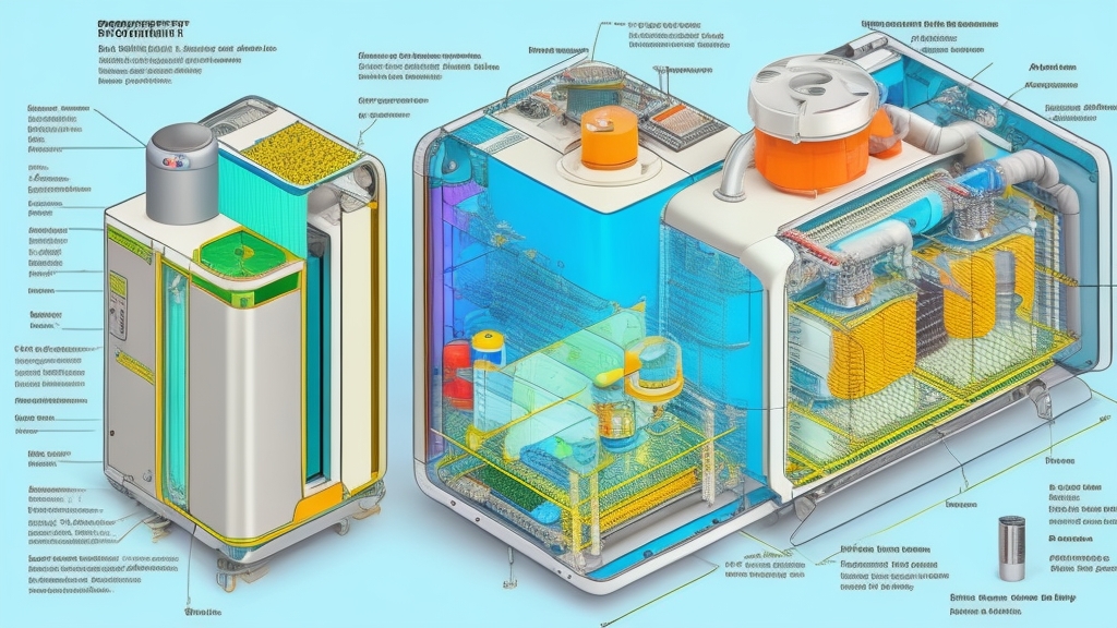 Mobil klíma belső felépítése kompresszorral párolgóval kondenzátorral technikai rajz stílusban